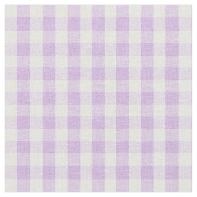 Pastel Purple Gingham Pattern Fabric (Close Up)