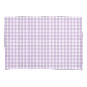 Pastel Purple Gingham Pattern Pillowcase