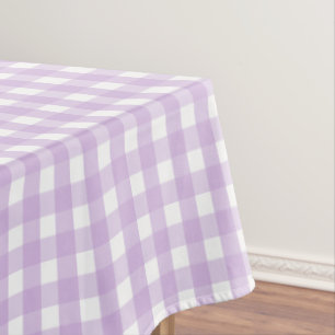 Pastel Purple Gingham Pattern Tablecloth