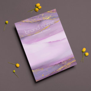 Pastel Purple Gold Edges Earring Holder Business Card