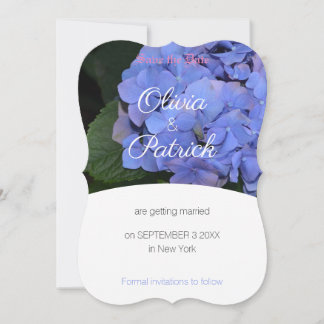 Pastel Purple Hydrangea Wedding Save the Date Invitation