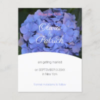 Pastel Purple Hydrangea Wedding Save the Date
