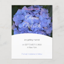 Pastel Purple Hydrangea Wedding Save the Date