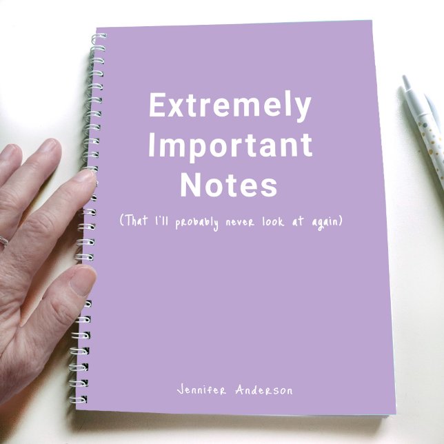 Pastel Purple Important Notes Simple Text Notebook (Creator Uploaded)