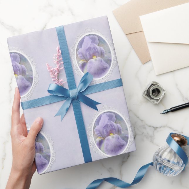 Pastel Purple Iris Mother's Day Wrapping Paper (Gifting)