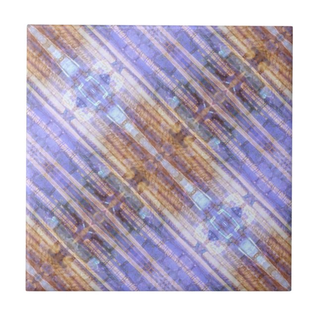 Pastel Purple Lavender Gold Abstract Art Pattern Tile (Front)