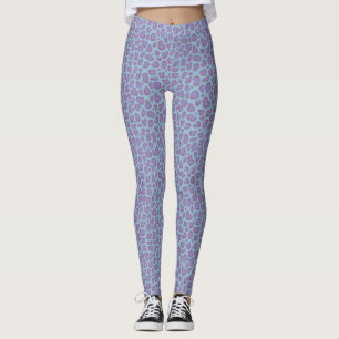 Pastel purple leopard print pattern  leggings