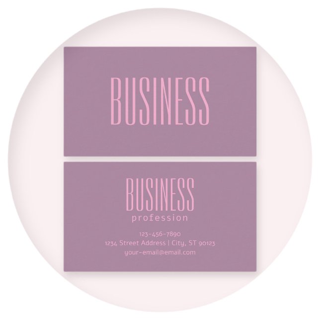 Pastel Purple & Light Pink | Modern Editable Text Business Card (Creator Uploaded)