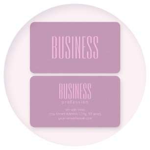 Pastel Purple & Light Pink   Modern Editable Text Business Card