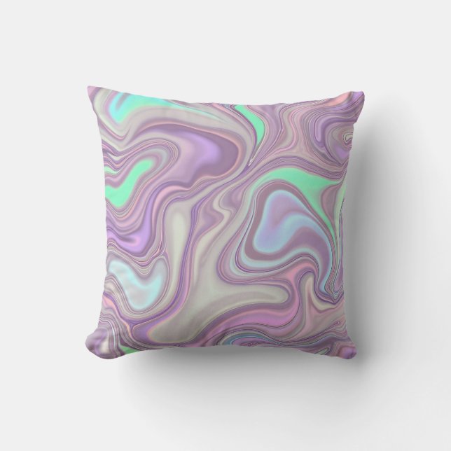 Pastel Purple Marble Swirl Pattern Cushion (Front)
