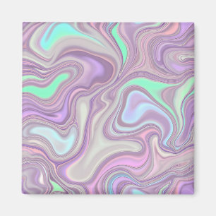 Pastel Purple Marble Swirl Pattern Magnet