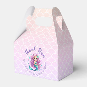 Pastel Purple Mermaid Watercolor Thank You Favour Box