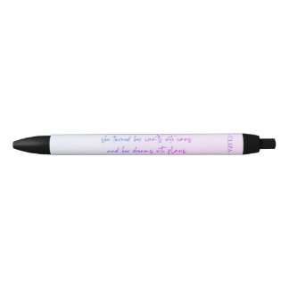 Pastel purple motivational quote name black ink pen