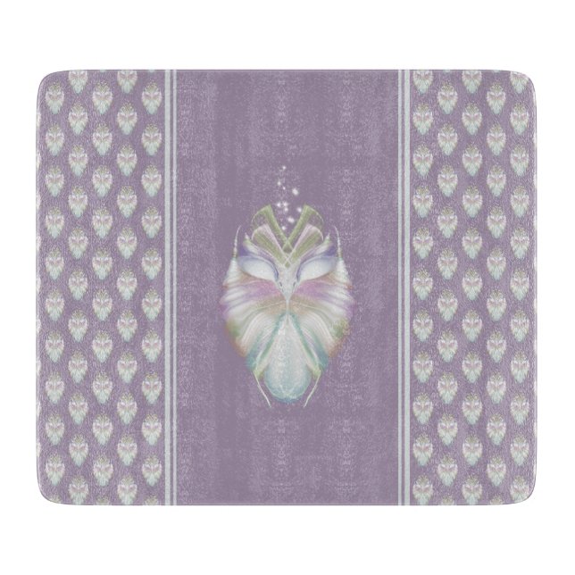 Pastel Purple Oracle Owl Cutting Board (Front)