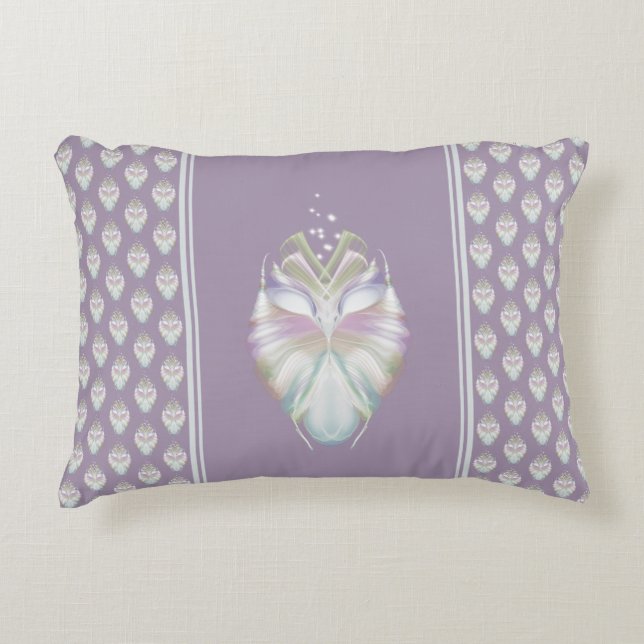 Pastel Purple Oracle Owl Decorative Cushion (Front)