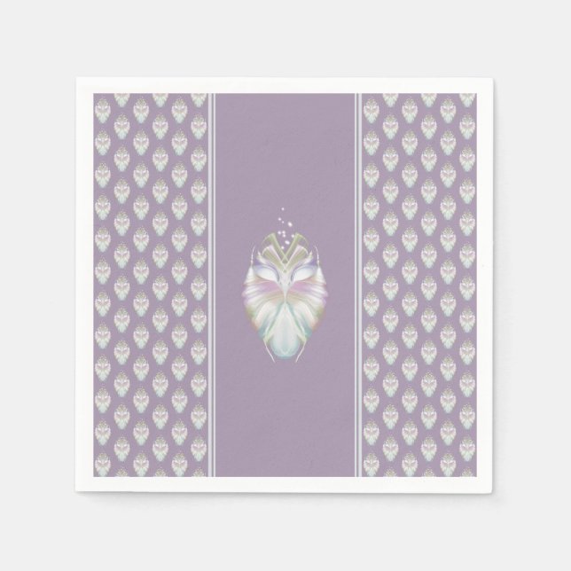 Pastel Purple Oracle Owl Napkin (Front)