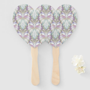 Pastel Purple Oracle Owl Pattern Hand Fan