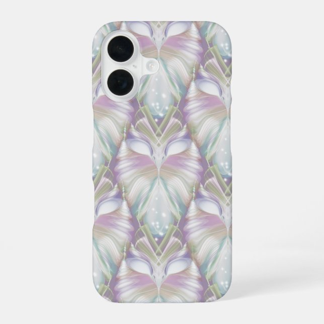 Pastel Purple Oracle Owl Pattern iPhone 16 Case (Back)