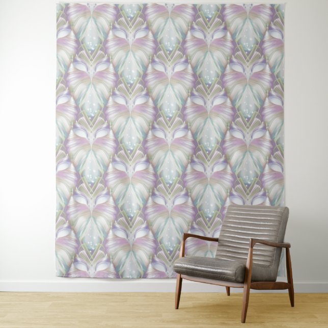 Pastel Purple Oracle Owl Pattern Tapestry (In Situ)