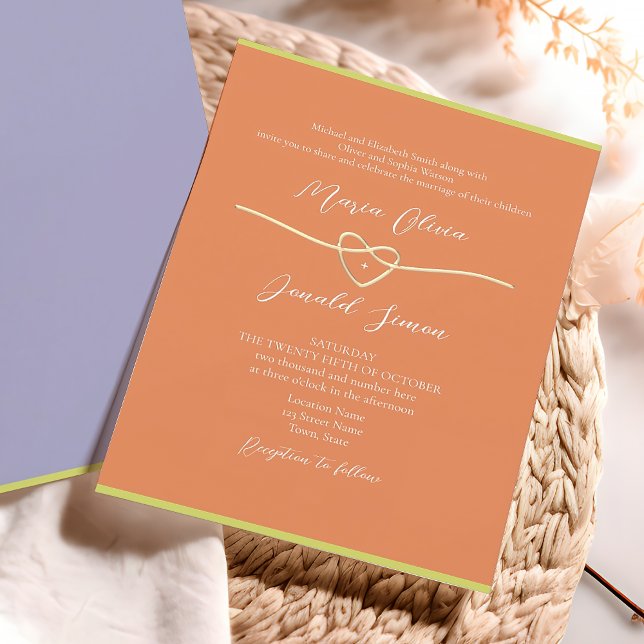 Pastel Purple Orange Wedding Invitation (Creator Uploaded)