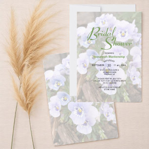 Pastel Purple Pansies Photo Bridal Shower Template