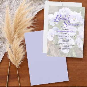 Pastel Purple Pansies Photo Bridal Shower Template