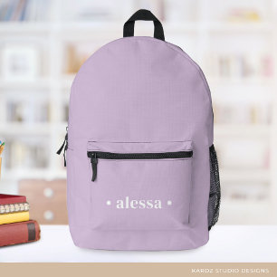 Pastel Purple Personalised Girl Backpack