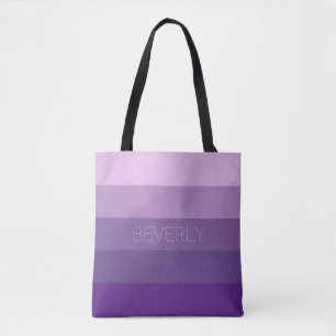 Pastel Purple Pink 5 Colours Name Personalised Tot Tote Bag