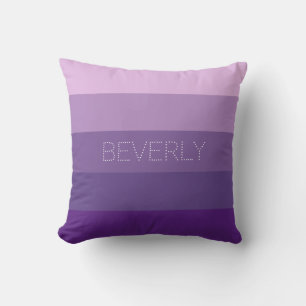 Pastel Purple Pink 5 Colours Personalised Name Cushion