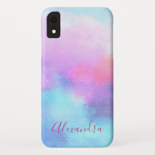 Pastel Purple Pink Blue Monogram Name Case-Mate iPhone Case