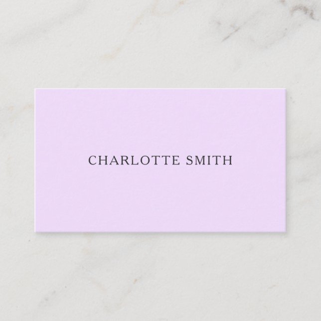 Pastel purple & pink minimalist business card (Front)