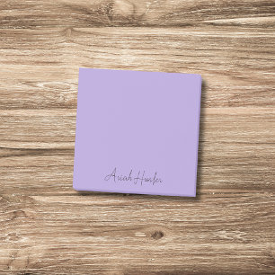 Pastel Purple Professional Minimalist Black Script Post-it Notes