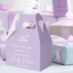 Pastel Purple Rocking Horse Baby Shower Custom Favour Box