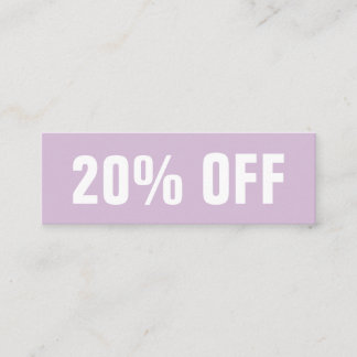 Pastel purple simple modern trendy discount card