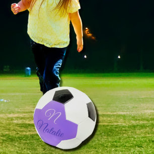 Pastel Purple solid colour monogrammed Soccer Ball