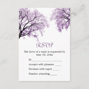 Pastel Purple Trees - RSVP Card