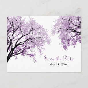 Pastel Purple Trees - Save the Date Postcard