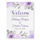 Pastel Purple Watercolor Floral Wedding Welcome