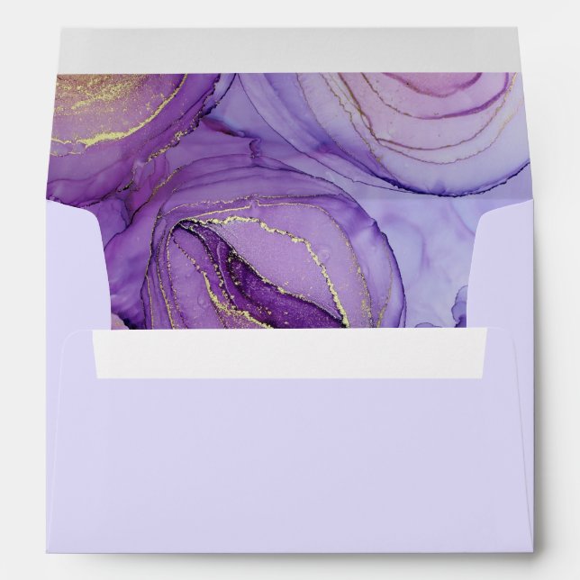 Pastel Purple Wedding Envelope (Back (Bottom))