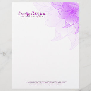 Pastel Purple & White Floral Design Personalised Letterhead