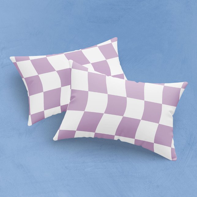 Pastel Purple White Simple Chequered Pillowcase (Creator Uploaded)