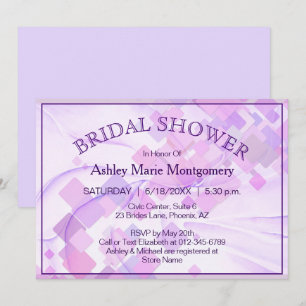 Pastel Purples Confetti Style Bridal Shower Invitation