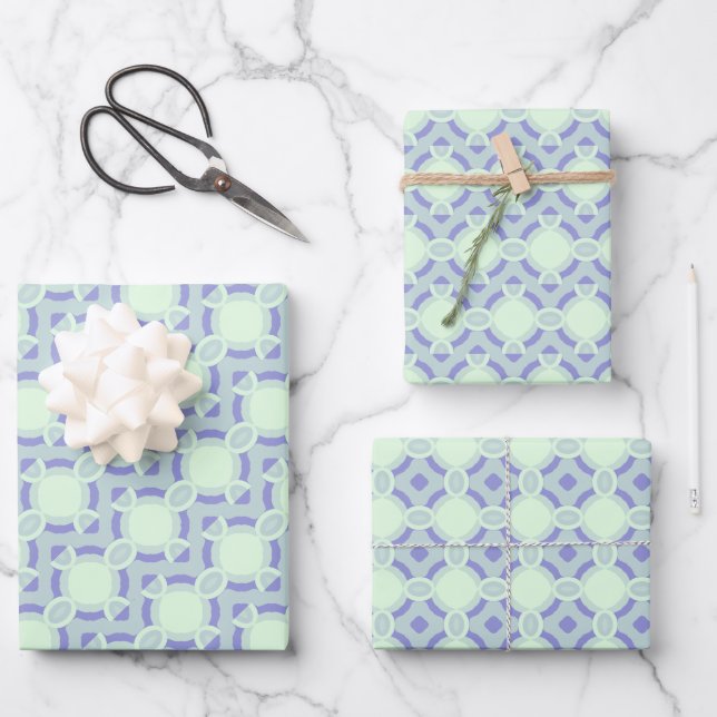 Pastel Purpliana 6 pattern Wrapping Paper Sheet (Front)