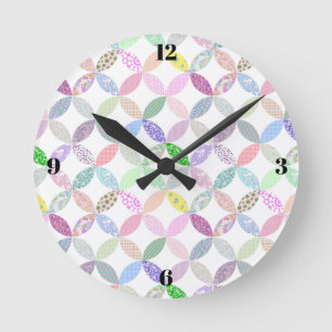 Pastel quilting clock minimalist sewing room decor