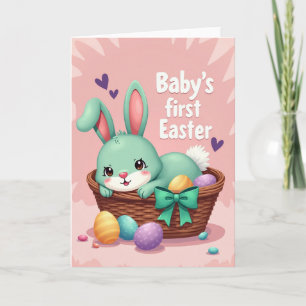 Pastel Rabbit Pattern Card