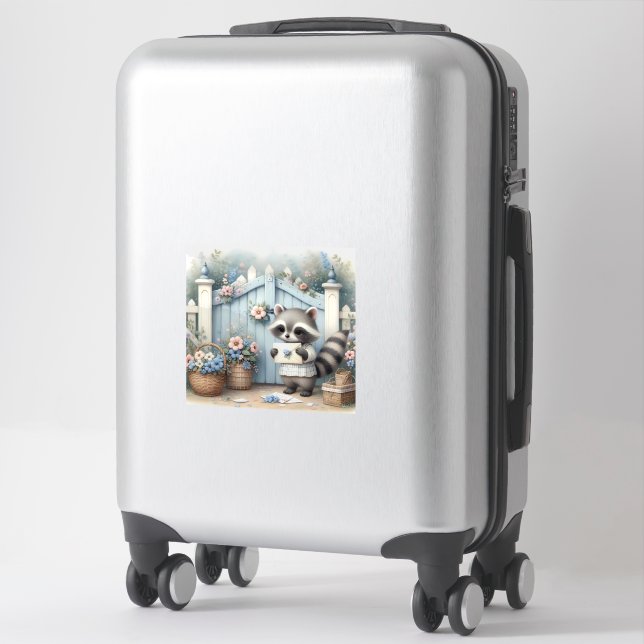 Pastel Raccoon Letter Garden (Suitcase)