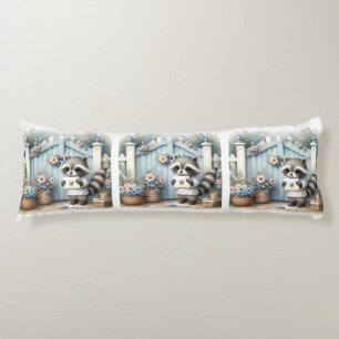 Pastel Raccoon Letter Garden Body Cushion