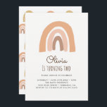Pastel Rainbow 2nd Birthday Invitation Cards<br><div class="desc">Earthy rainbow theme is perfect for minimal and modern birthday party! Choose our pastel blush rainbow design for your kids 1st birthday party.</div>