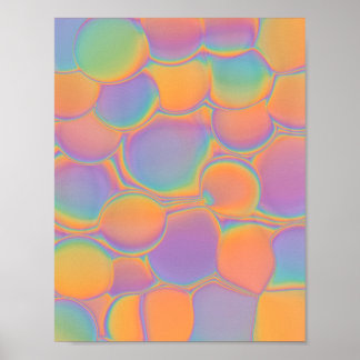 Pastel Rainbow Abstract Scallop Pattern Colorful W Poster
