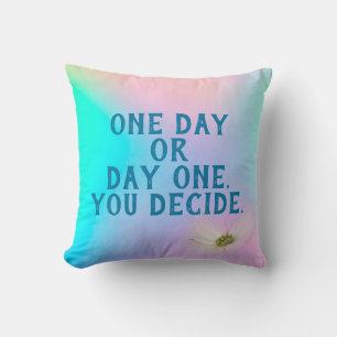 pastel rainbow abstract with quote cushion